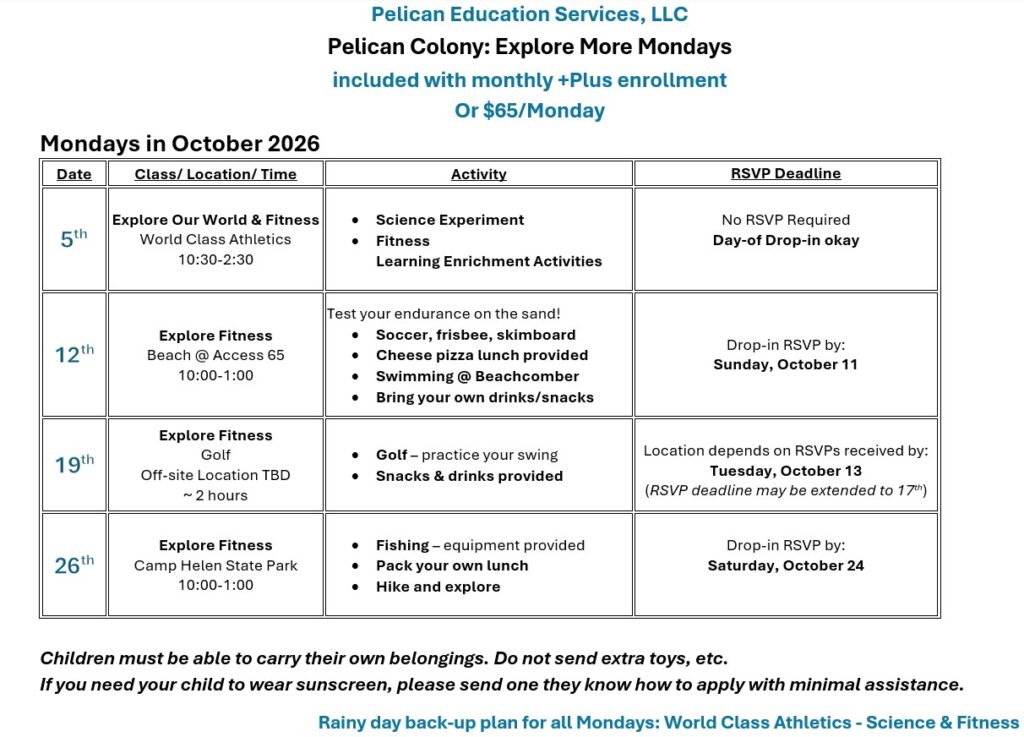 october 2026 explore calendar